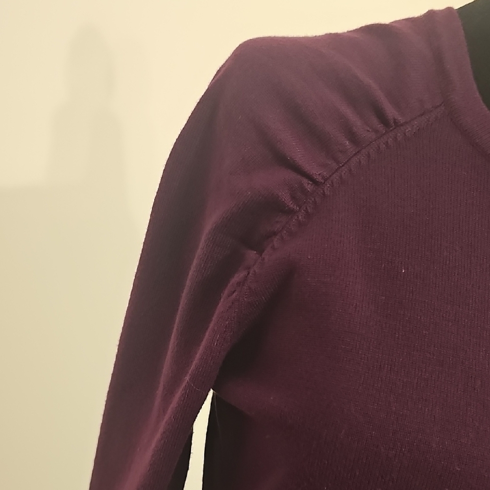 Calvin Klein Deep Purple Puff Sleeve Sweater Dress - Picture 5 of 9